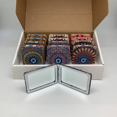 Evil Eye Cosmetic Mirror - Square Compact Gift-Ready Design