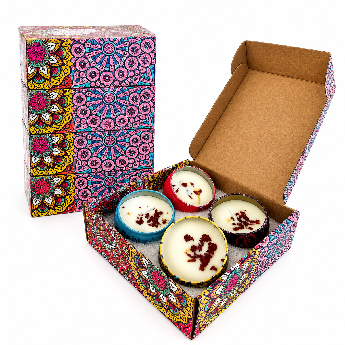 Soy Wax Scented Candle Gift Set – 4 Essential Oil Candles