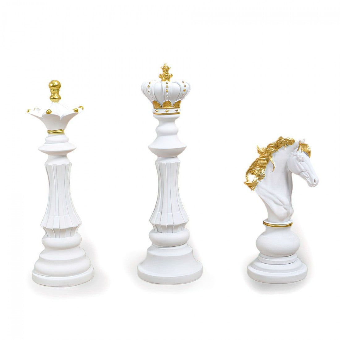 Set of 3 Resin Chess Statues