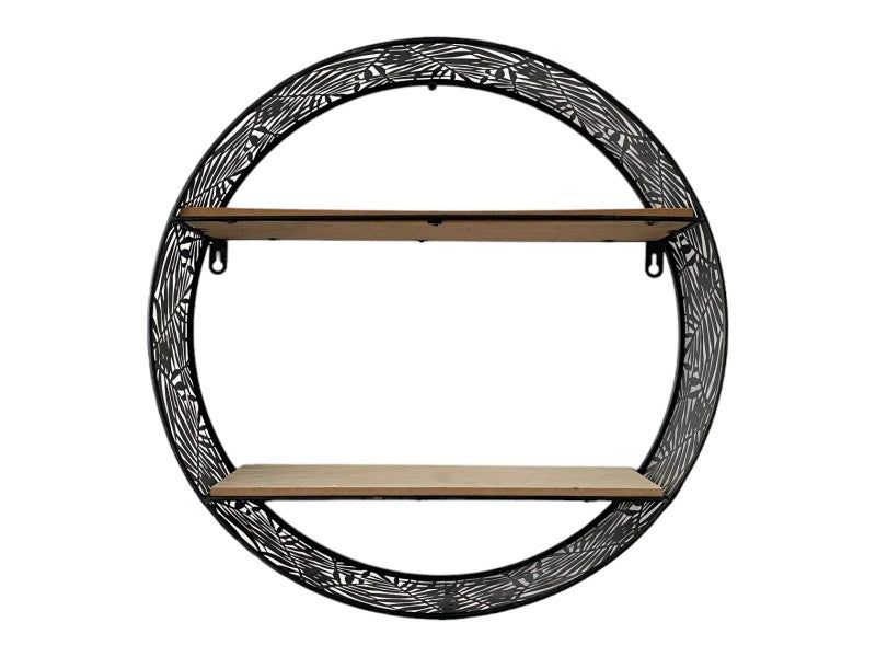 43cm Round Leaf Shelf Wall Art