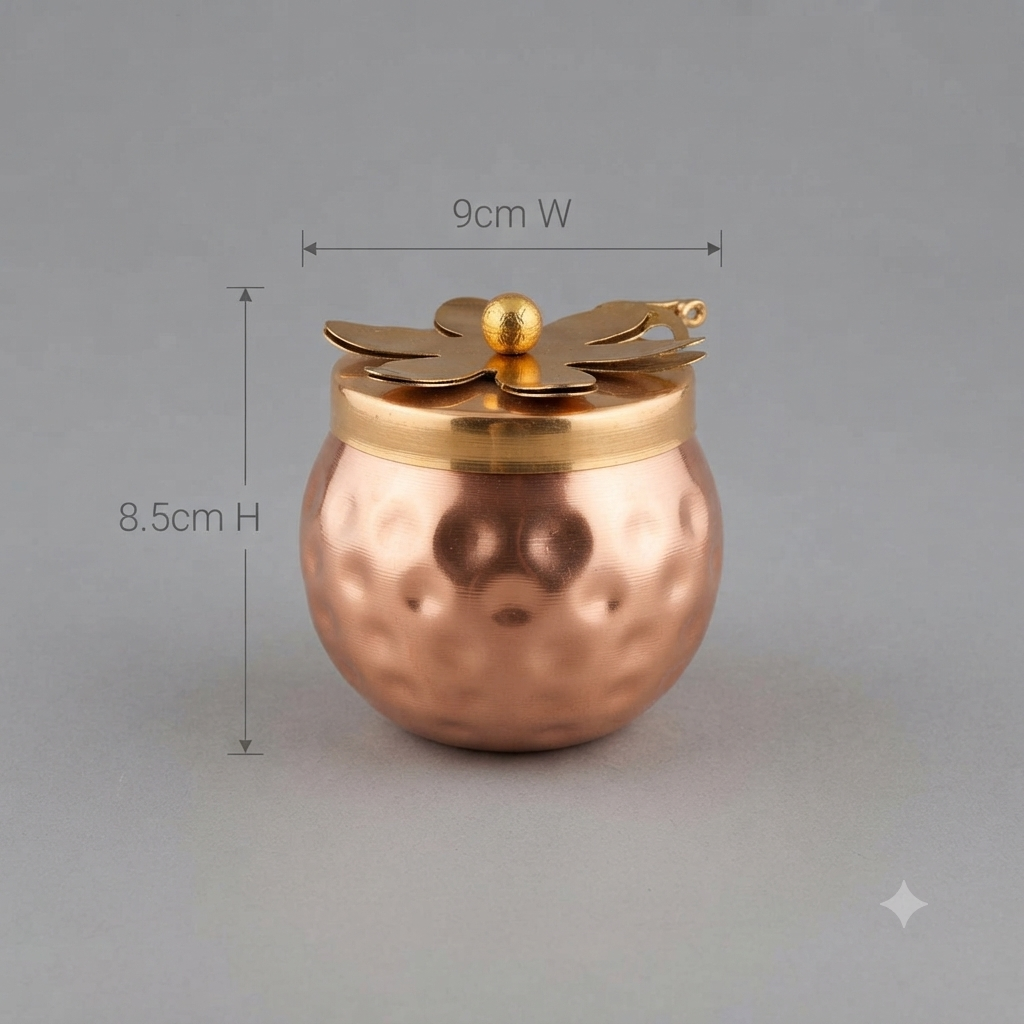 Copper Dry Fruit Box with Tray for Home, Dry Fruit Jar Set with Tray, Dry Fruit Container Box, Baby Shower Gift, Dry Fruit Box for Engagement, Return Gifts for Birthday (Set of 2)