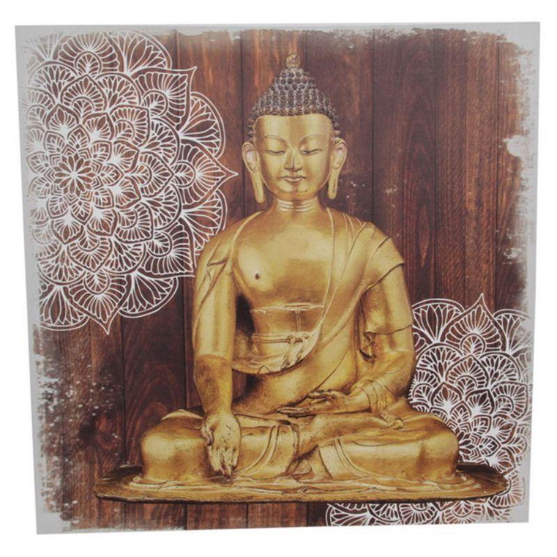 50x50cm Gold Buddha Mandala Canvas Print