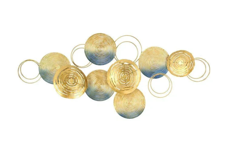 94x56cm Gold/silver Circular Metal Wall Art