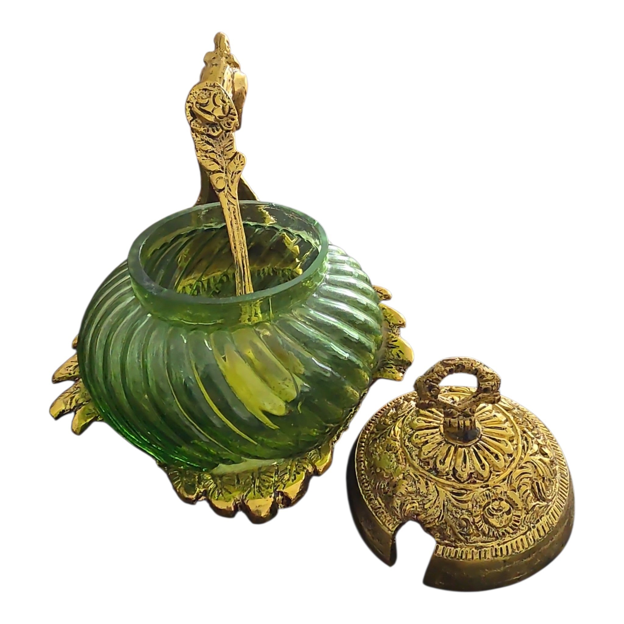 Golden Duck Glass Jar with Spoon – Premium Dry Fruit Gift Set