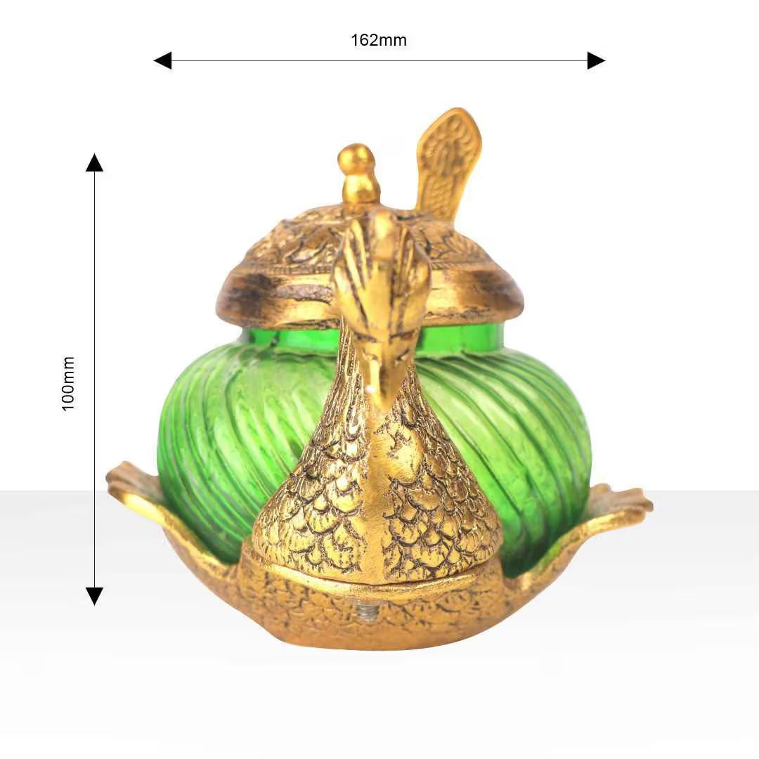 Golden Duck Glass Jar with Spoon – Premium Dry Fruit Gift Set