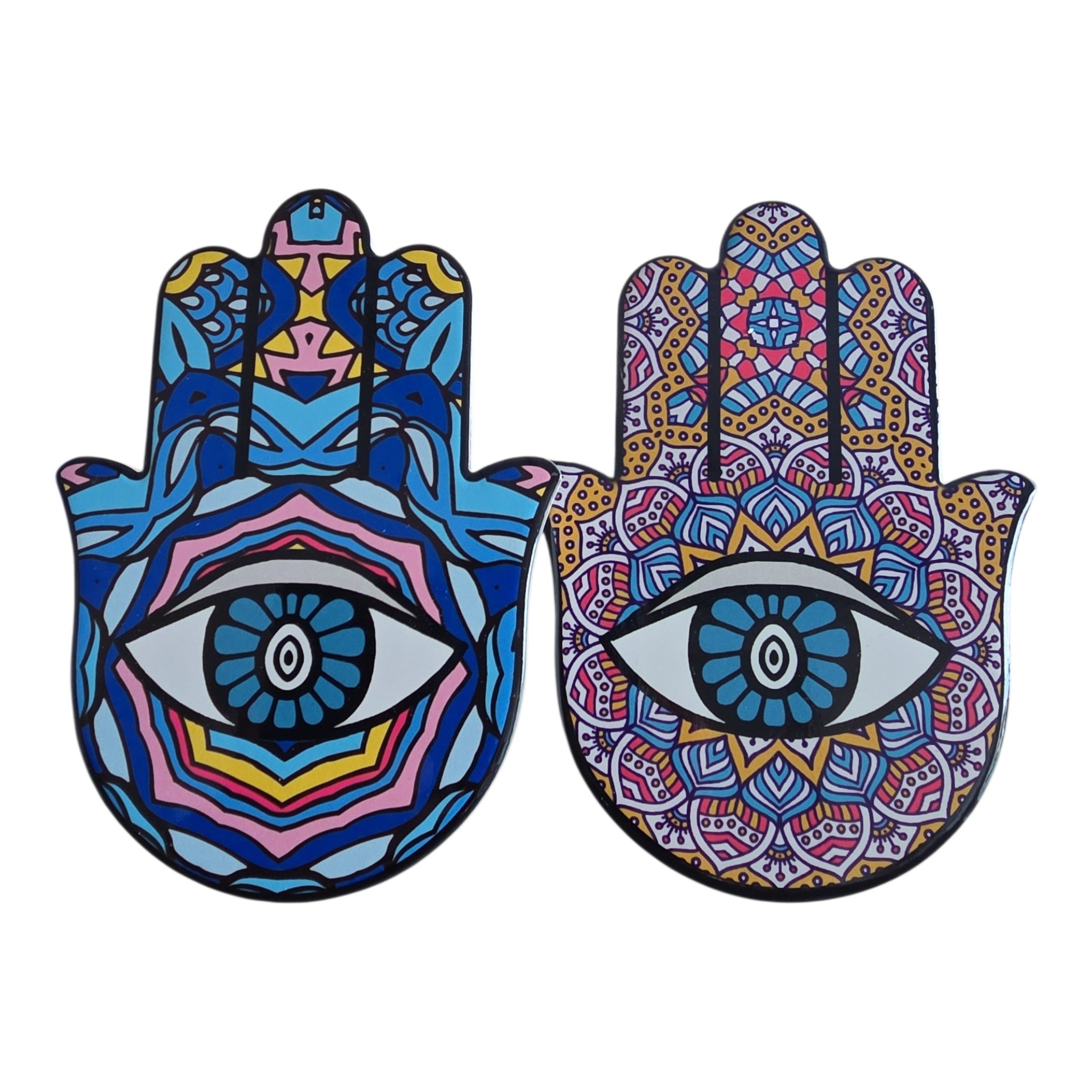 Hamsa Hand Evil Eye Standing Decor – Colorful Mandala Tabletop Plaque