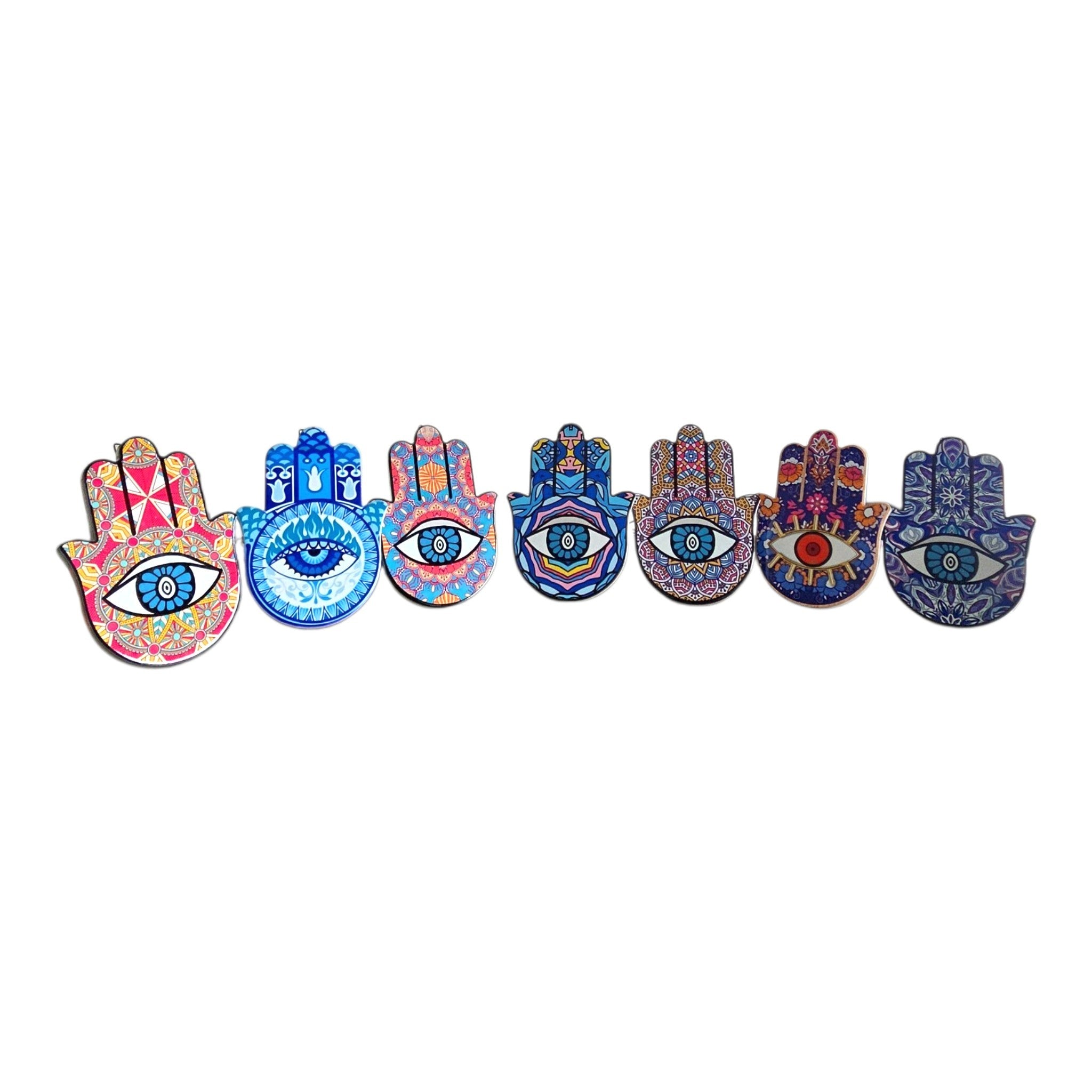 Hamsa Hand Evil Eye Standing Decor – Colorful Mandala Tabletop Plaque
