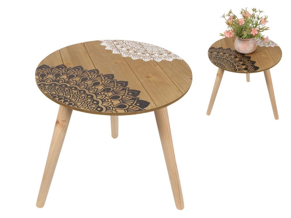 40x40cm Table With black/white Mandala