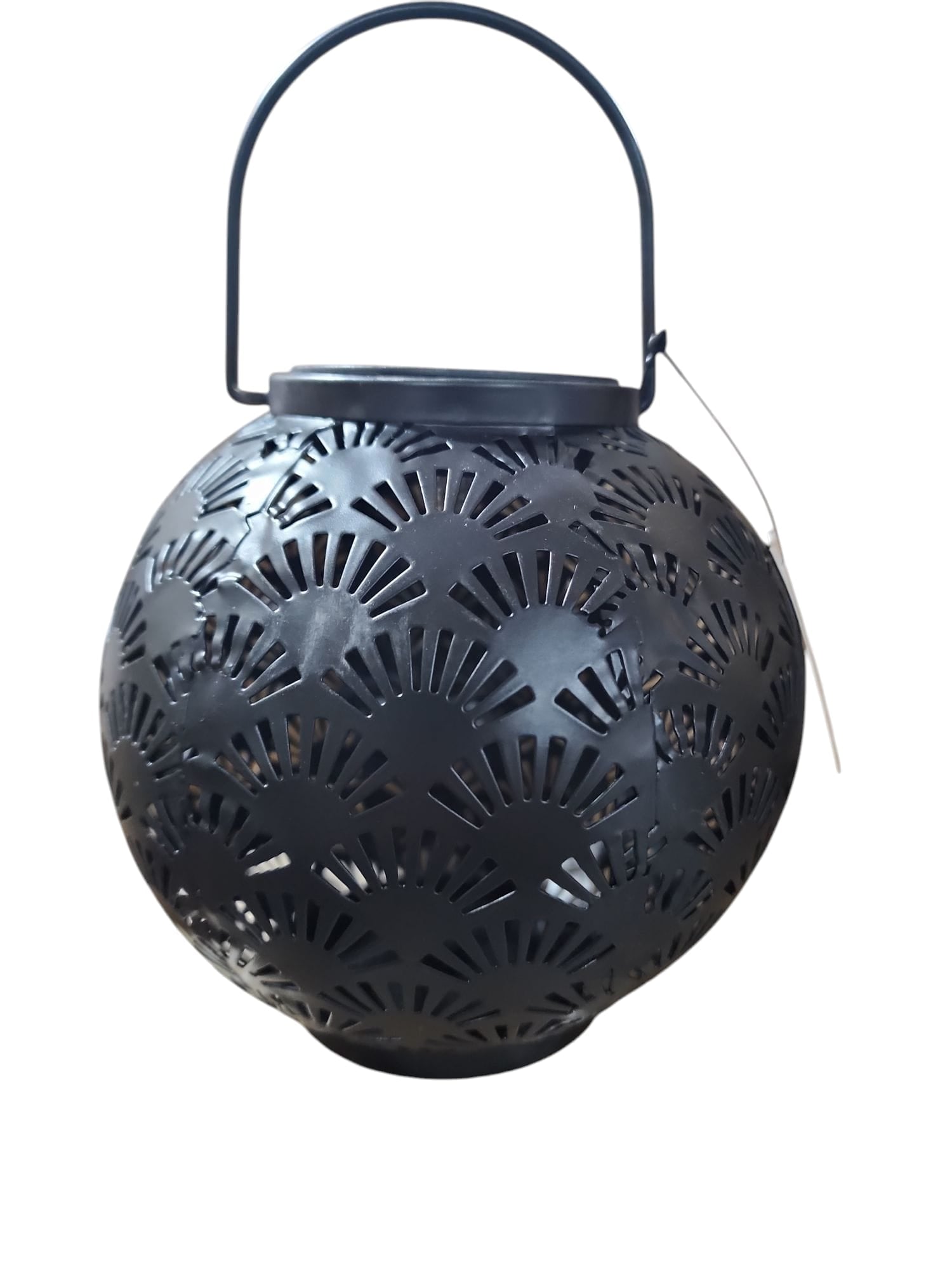 15cm Round Black Solar Light Lantern