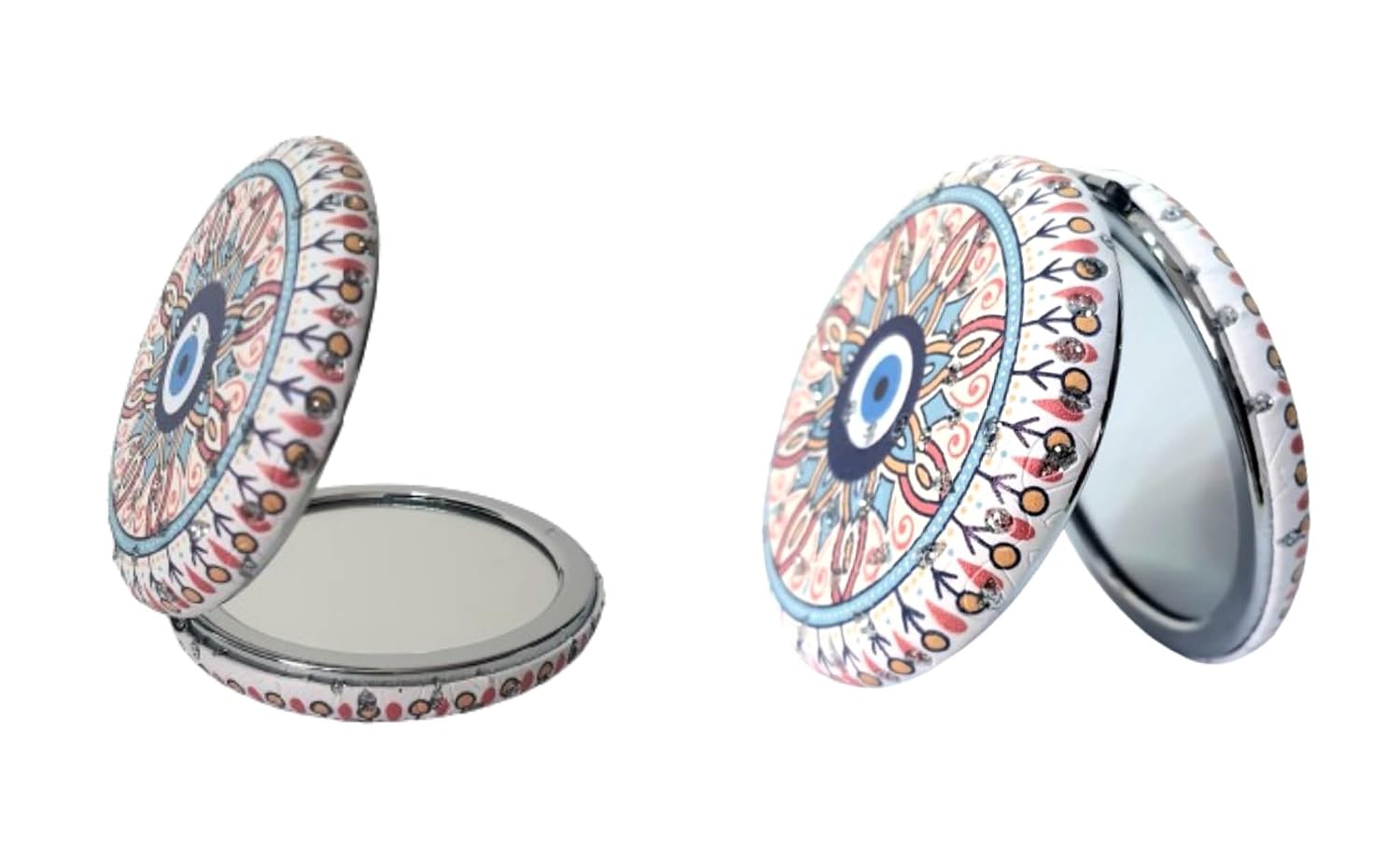 Evil Eye Cosmetic Mirror - Circle Compact Gift-Ready Design