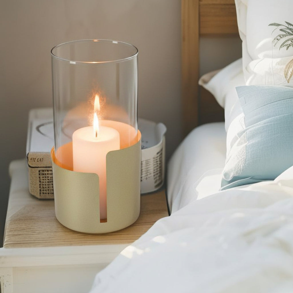 Aura Subtle Gold Pillar Candleholder