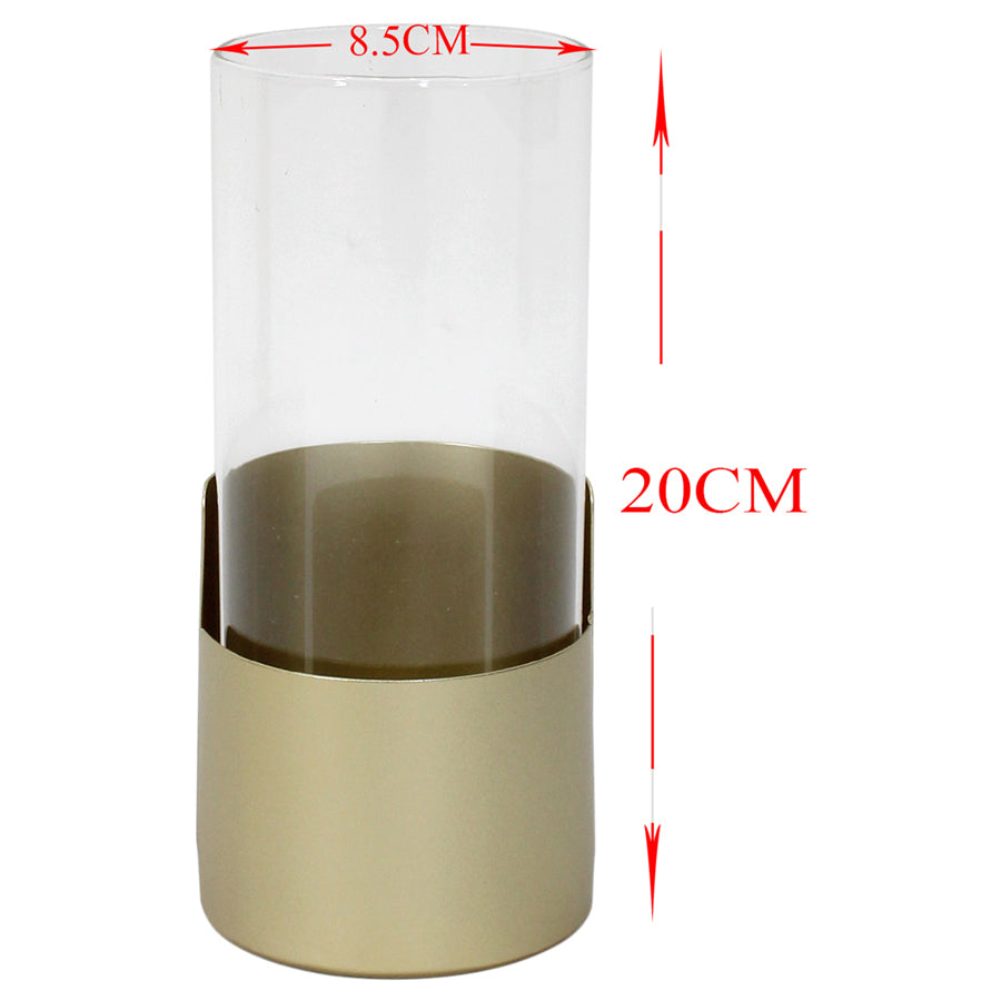 Aura Subtle Gold Pillar Candleholder