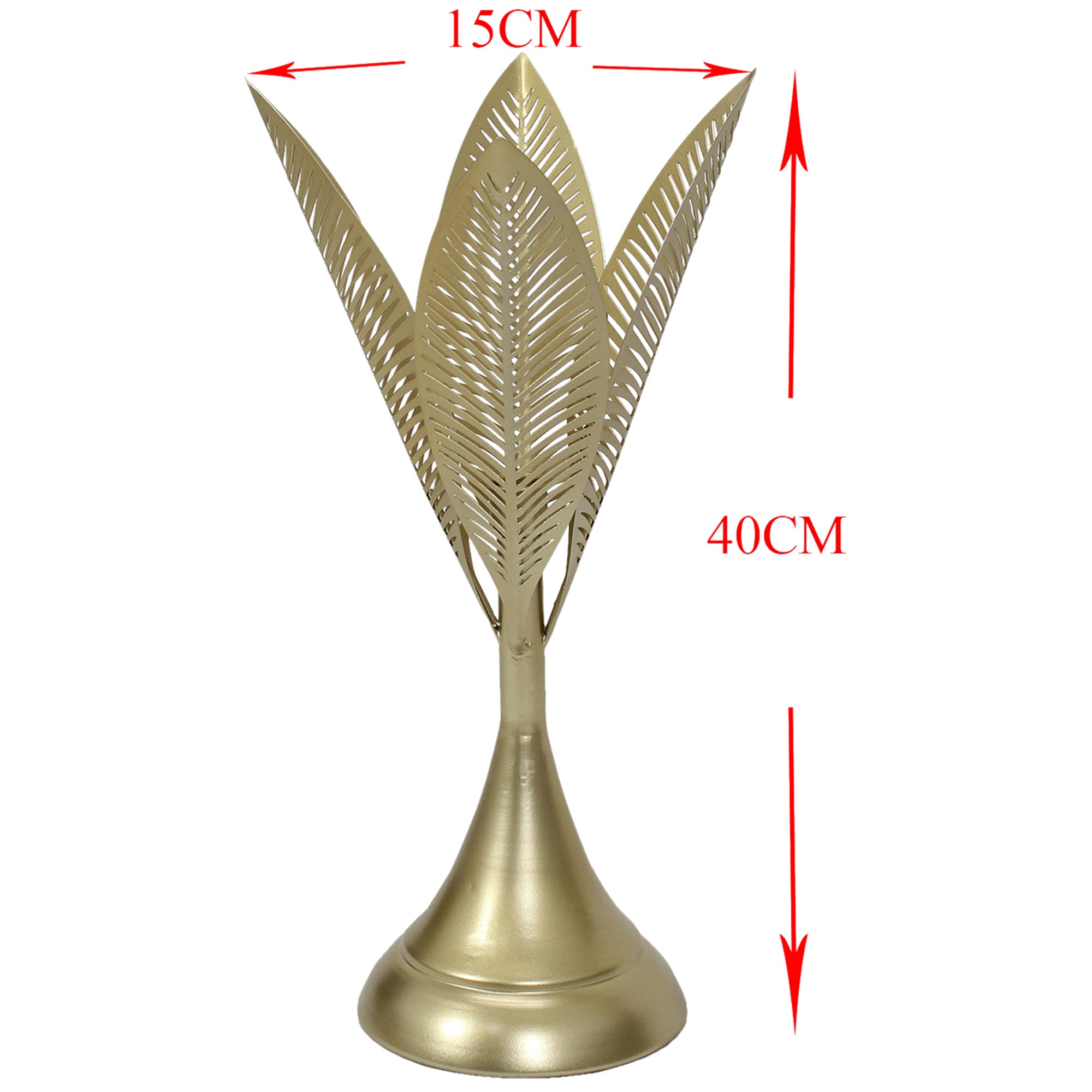 Aura Leaves Gold Taper Candle Holder