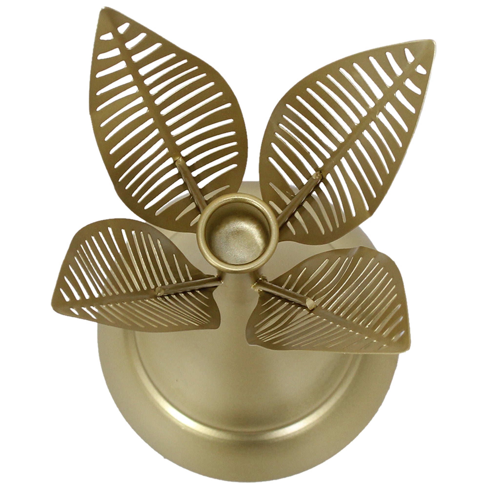 Aura Leaves Gold Taper Candle Holder