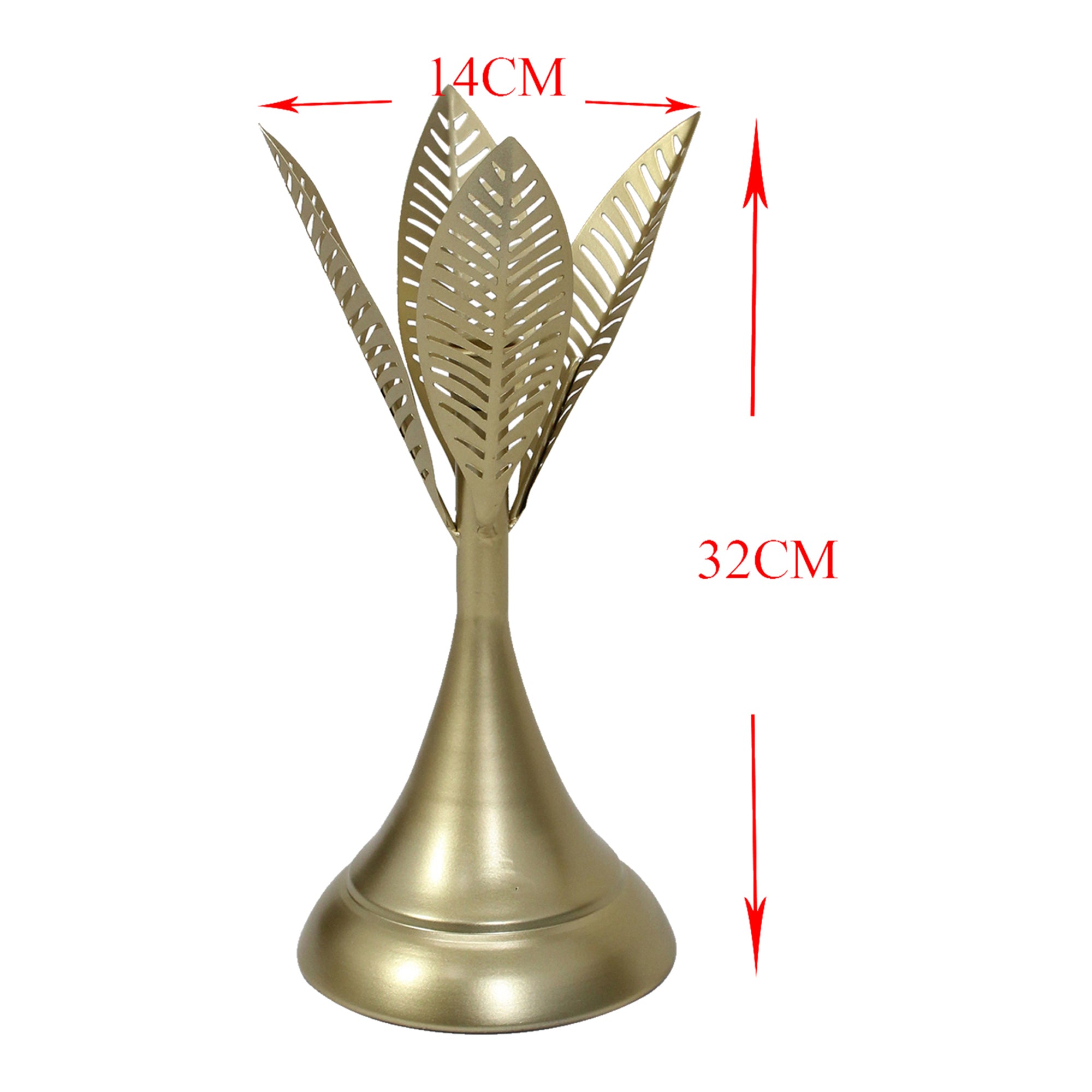 Aura Leaves Gold Taper Candle Holder
