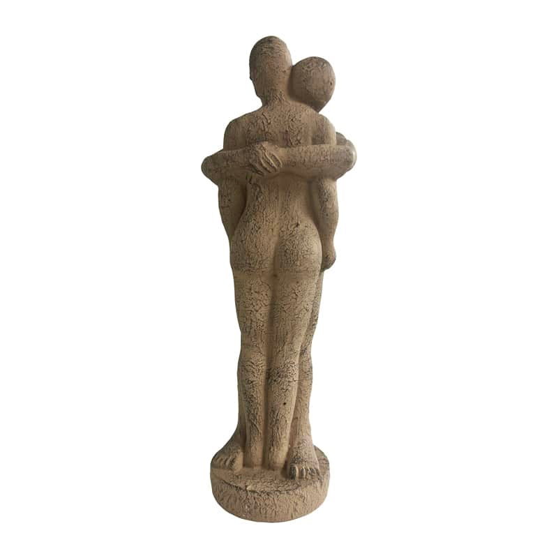 Modern 'The Hug' Couple Sculpture | 35cm Tall Decorative Bronze Figurine