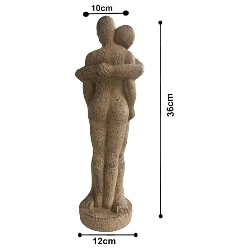 Modern 'The Hug' Couple Sculpture | 35cm Tall Decorative Bronze Figurine
