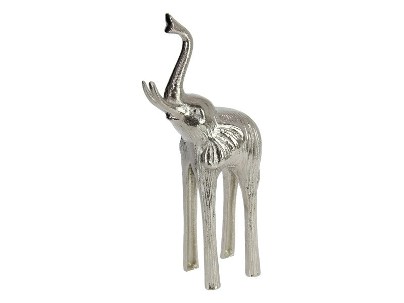35cm Silver Metal Decor Elephant Set of 2