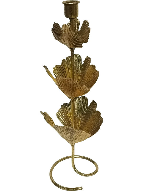 36cm Gold Leaf Candle Holder Set of 2| Elegant Modern Candelabra