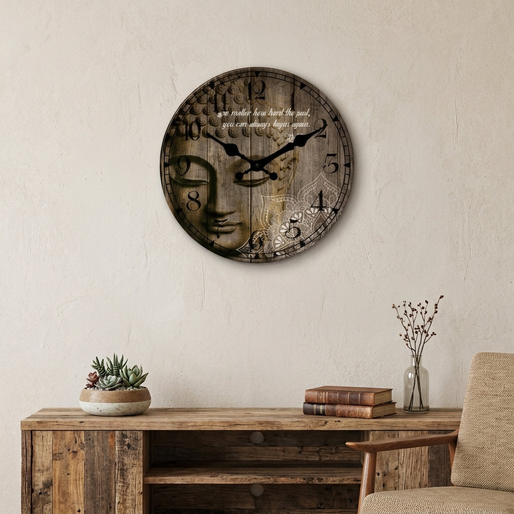 58cm Large Buddha Mandala Wall Clock