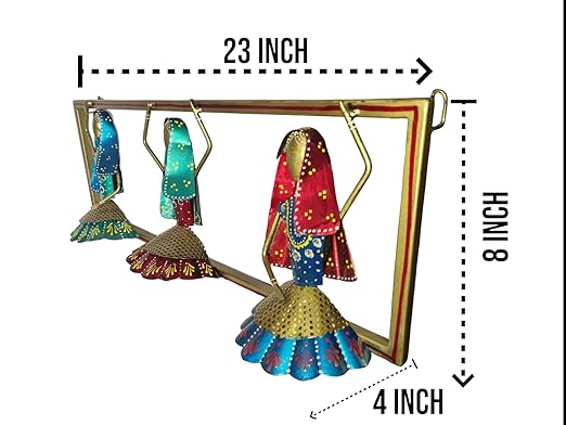 Rajasthani Tribal Dancing Doll Metal Wall Art
