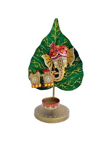Ganesh Leaf Tea Light Candle Holder