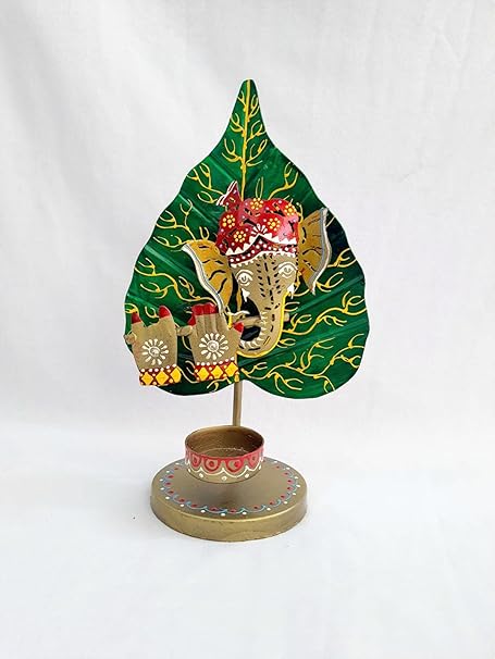 Ganesh Leaf Tea Light Candle Holder