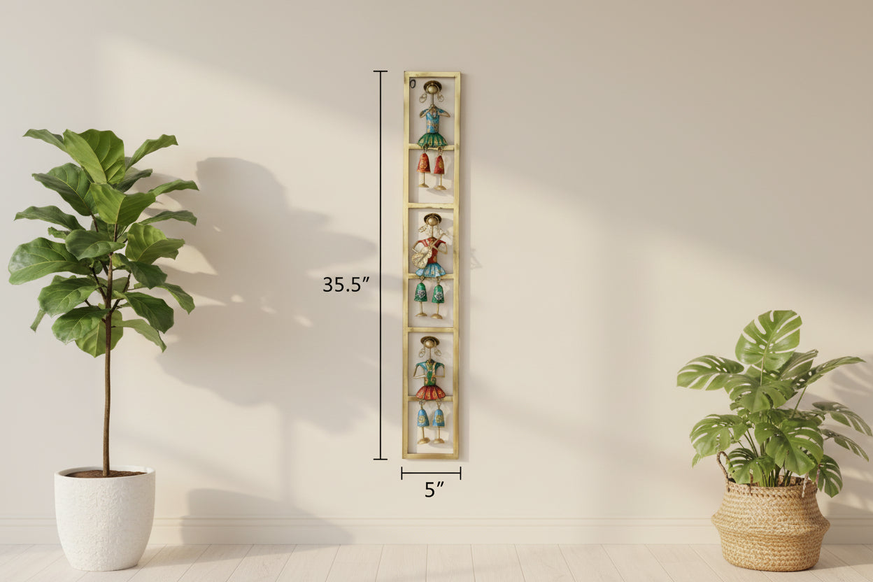 Rajasthani 3 Musicians Wall Art - Traditional Indian Music Décor | Handcrafted Metal Wall Hanging