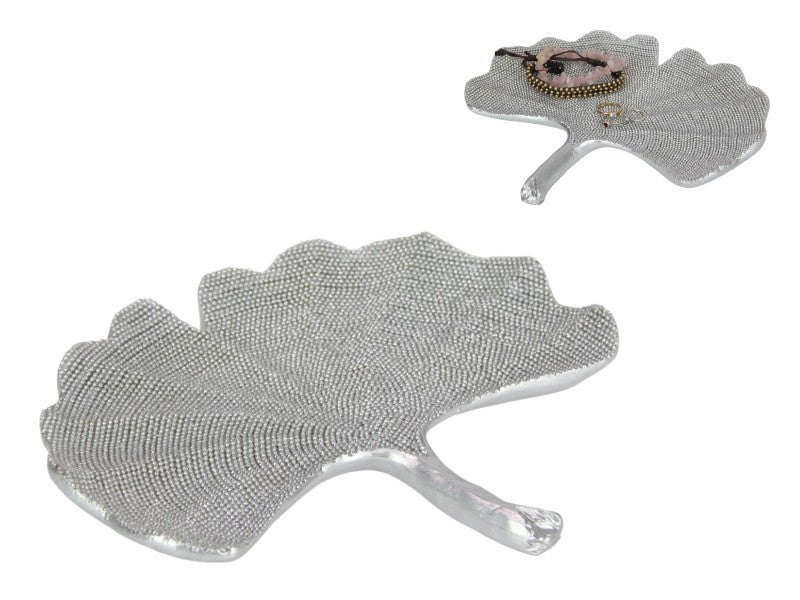 Silver Lotus Leaf Decor Plate