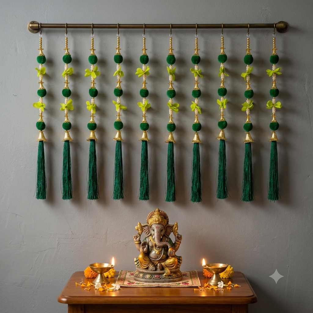 Multicolor Floral Tassel Hangings Pack of 10 | Home Decor