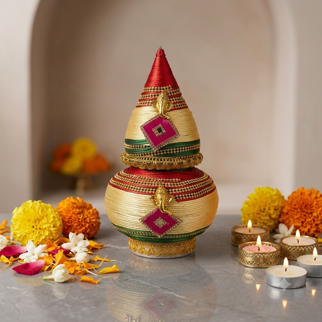 Handmade Mild Steel Puja Kalash | Home Mandir & Diwali Decor