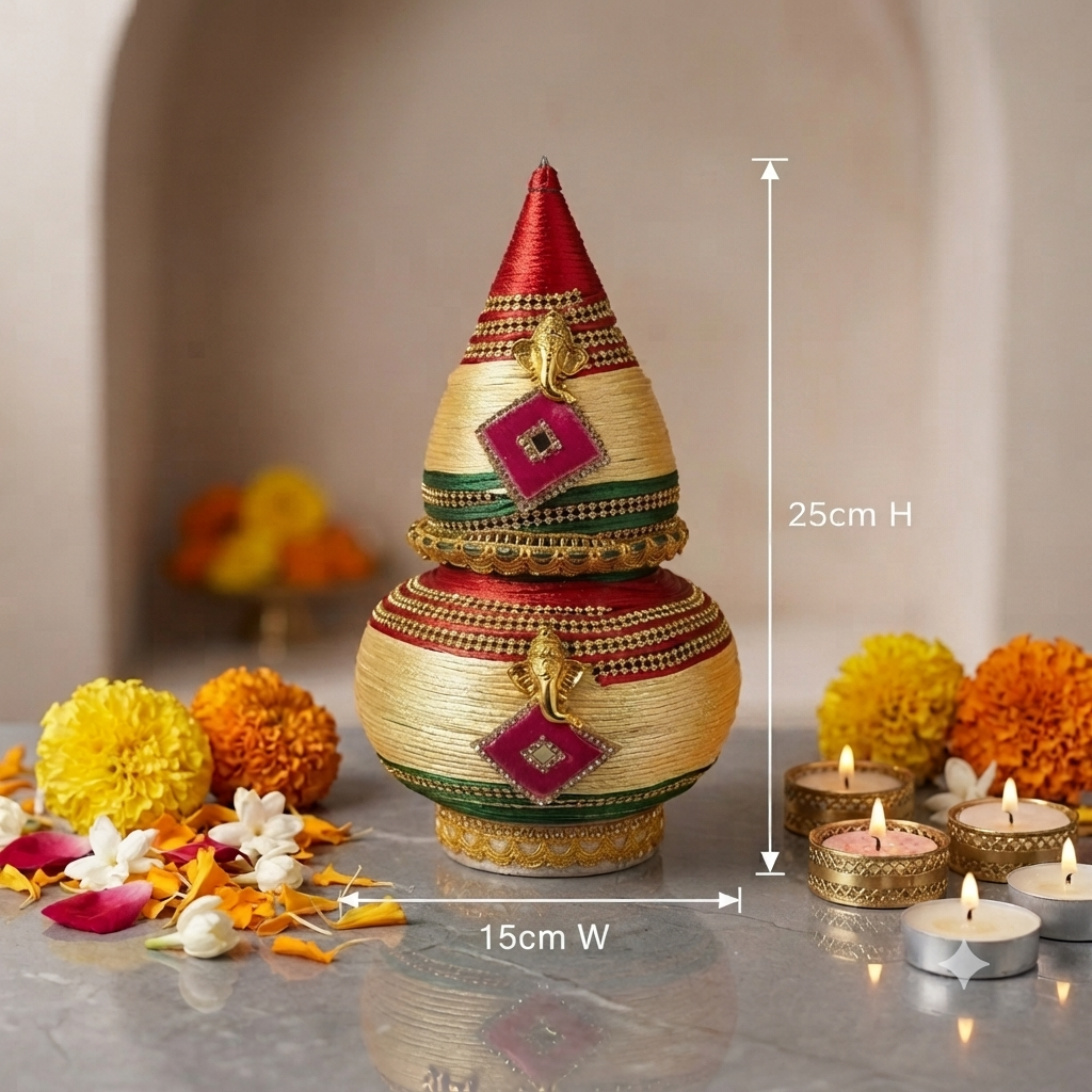 Handmade Mild Steel Puja Kalash | Home Mandir & Diwali Decor