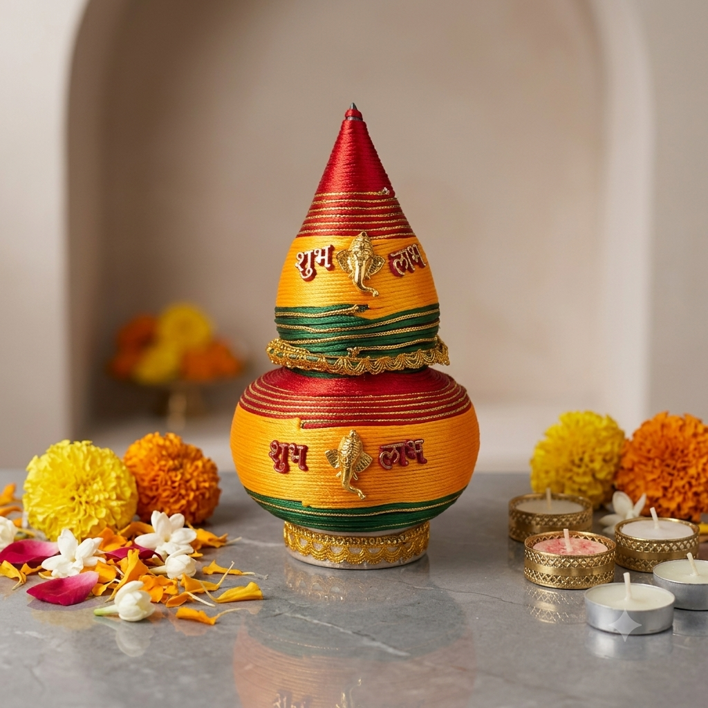 Handmade Mild Steel Puja Kalash | Home Mandir & Diwali Decor