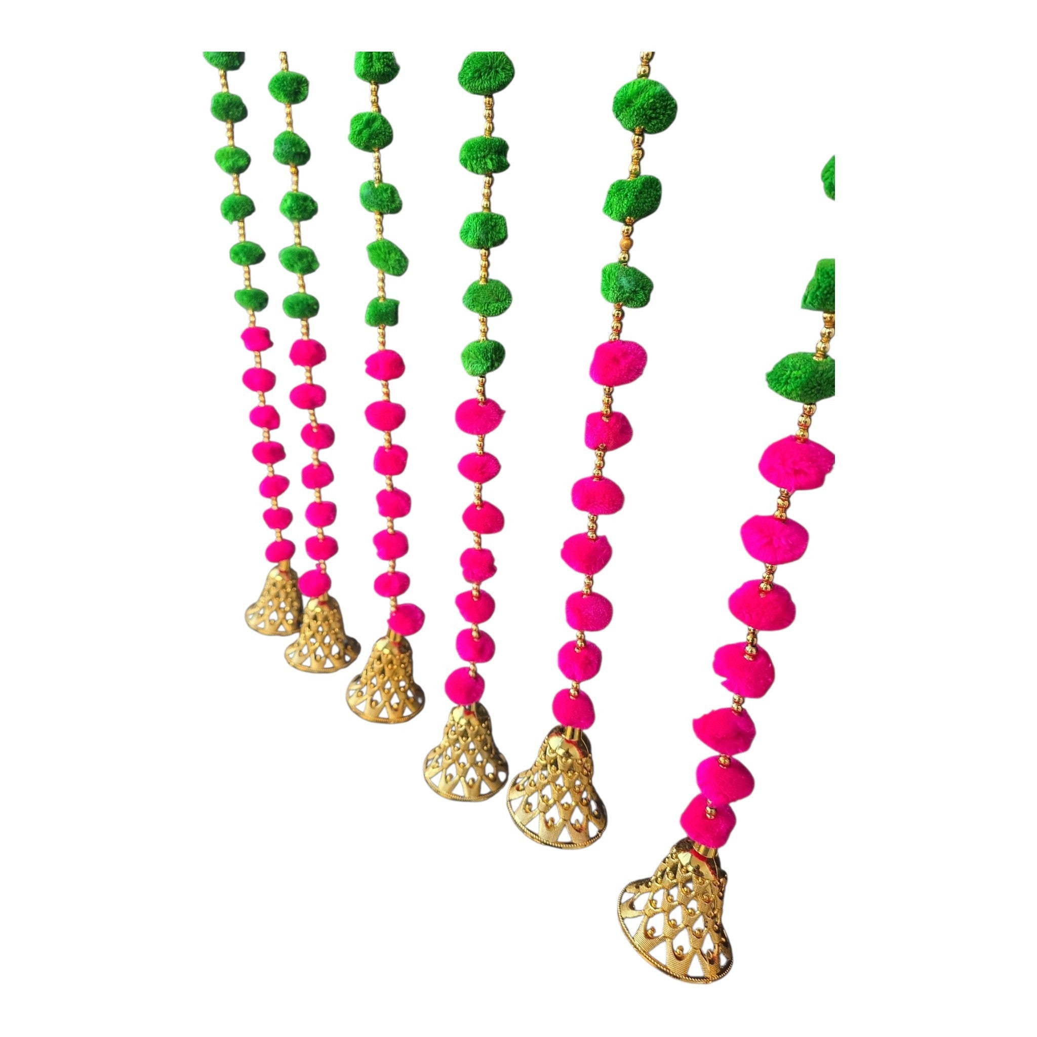 Multi-Color Pom-Pom Door Hanging Garland Pack of 8 for Festival Decor