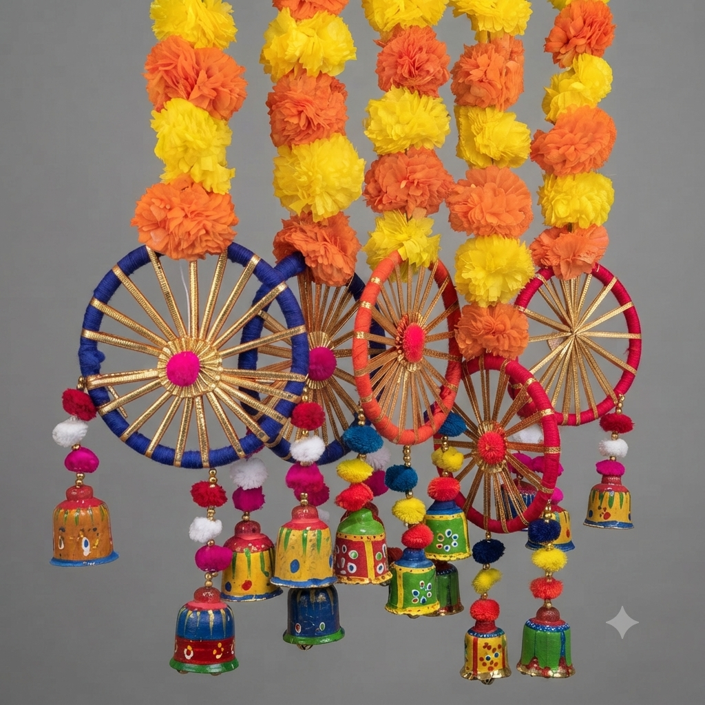 Marigold Chakri Latkan Pk of 8 for Diwali & Indian Festival