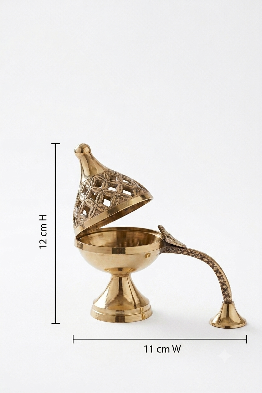 Brass Incense Burner with Handle – Traditional Home & Pooja Décor