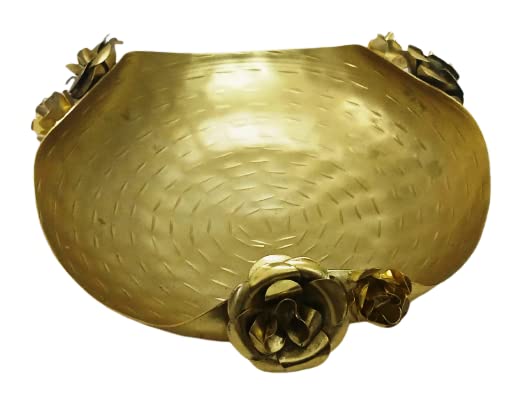Gold Metal Floral Tealight Bowl Set – Elegant Home & Festive Décor (Set of 2)