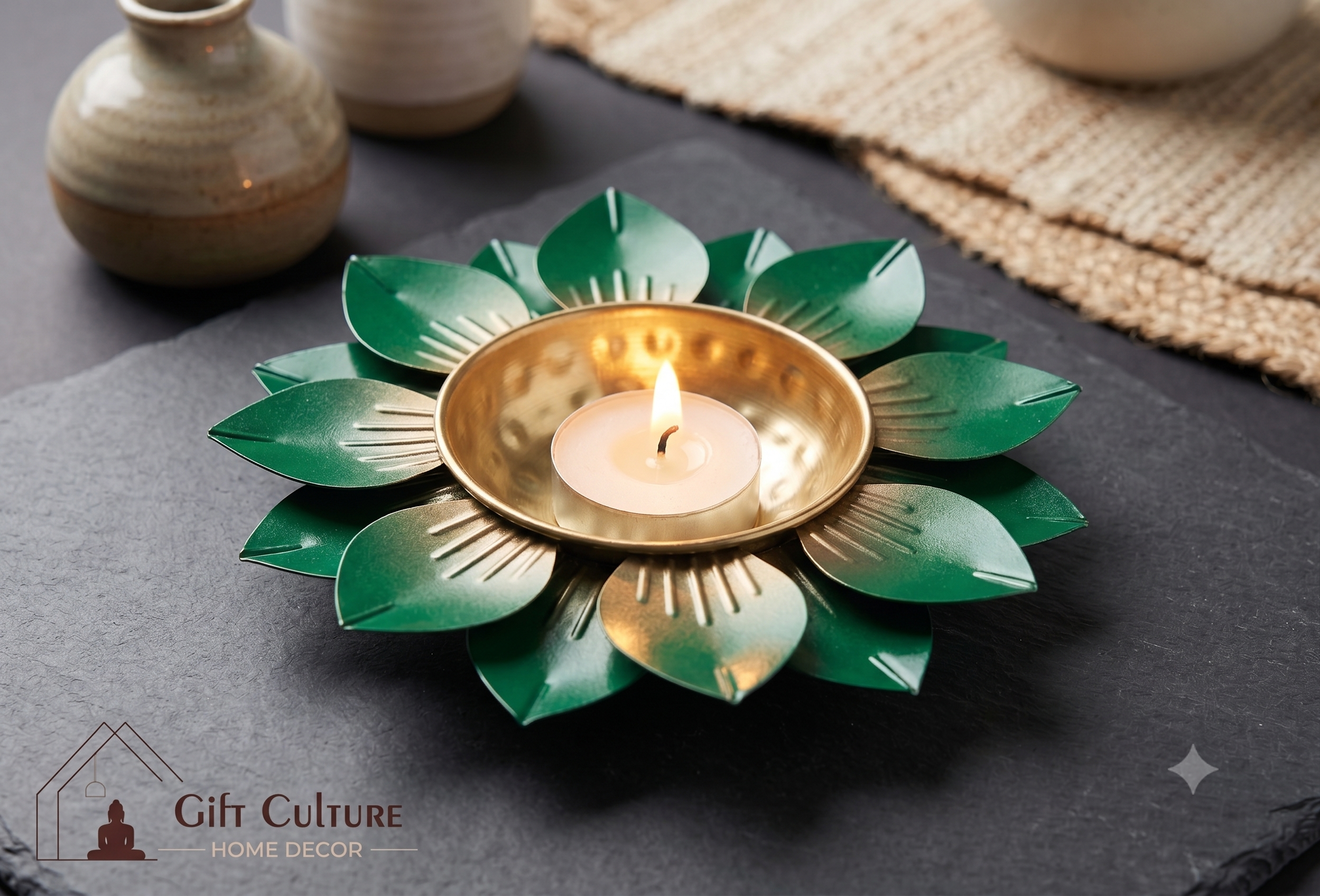 Metal Lotus Urli Tray – 30CM Decorative Festive Home Décor (2 Colours)