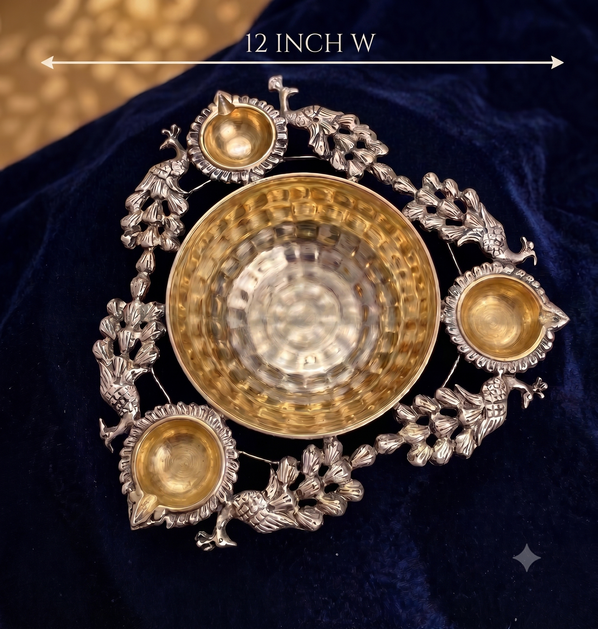 Gold Metal Urli Diya & Tealight Holder Collection – 30cm Festive Home Décor