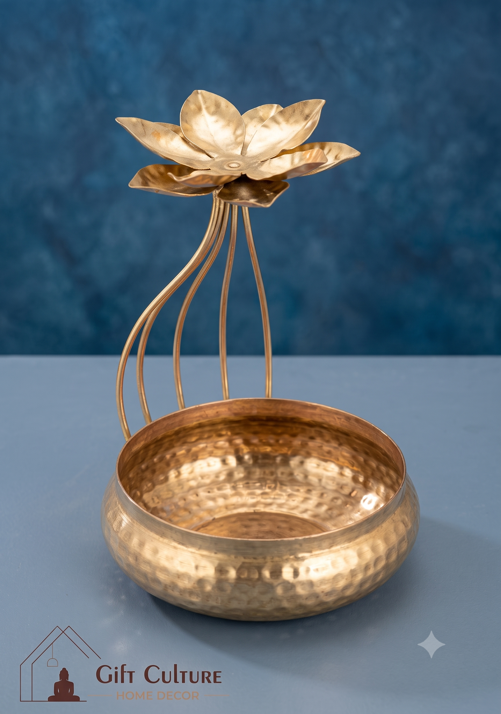 Gold Metal Urli & Diya Platter Collection – Premium Festive Home Décor (5 Designs)