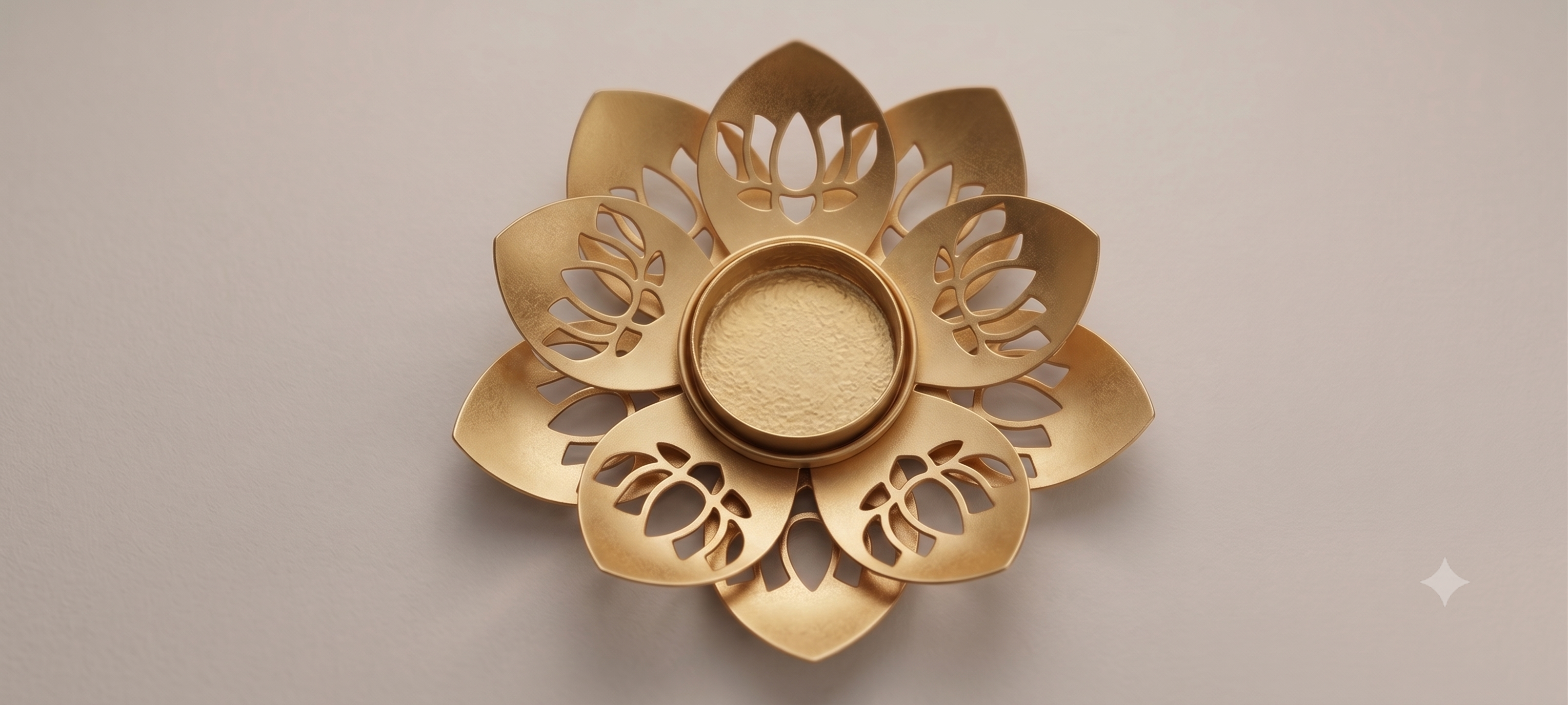 Gold Metal Lotus Tealight Holder – Elegant Home & Temple Décor