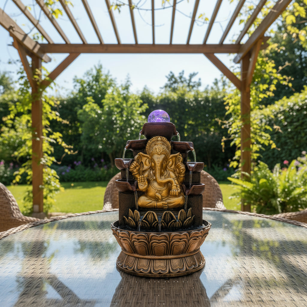 Ganesh Water Fountain 30cm – Spiritual Indoor Tabletop Fountain for Home Décor