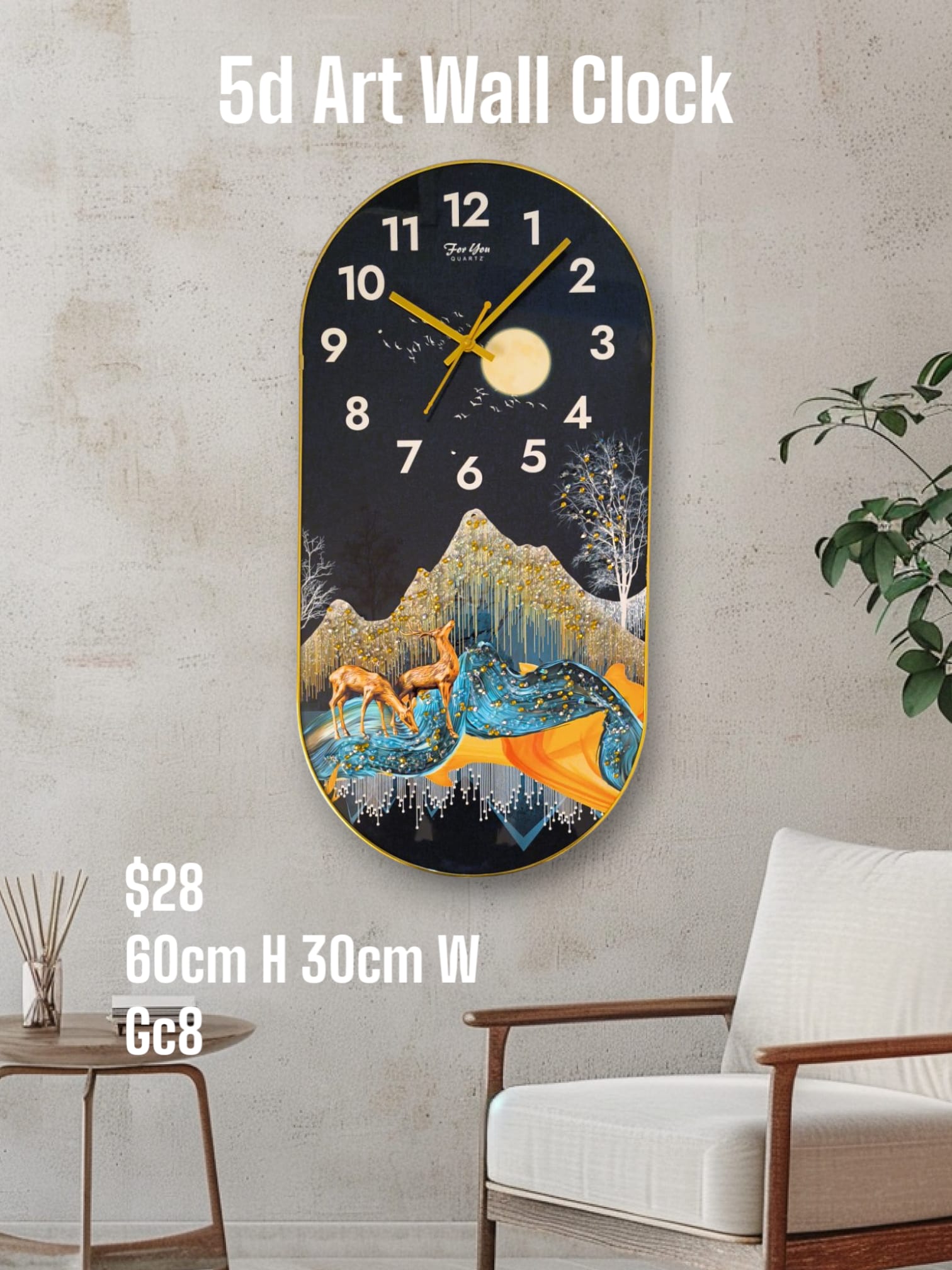 Deer Modern Art Wall clock