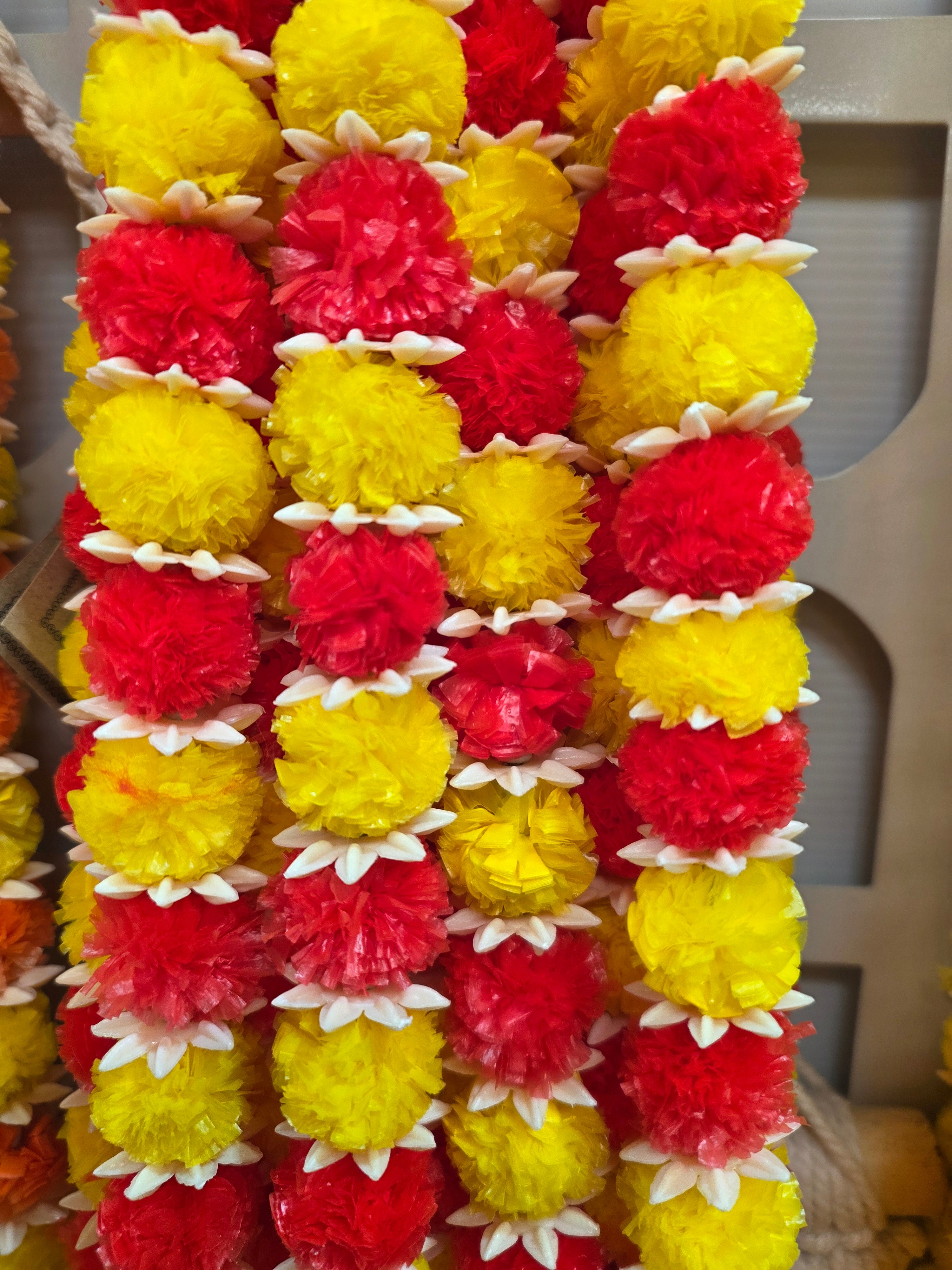 160cm Premium Marigold Flower Garlands Set of 12 | Diwali & Wedding