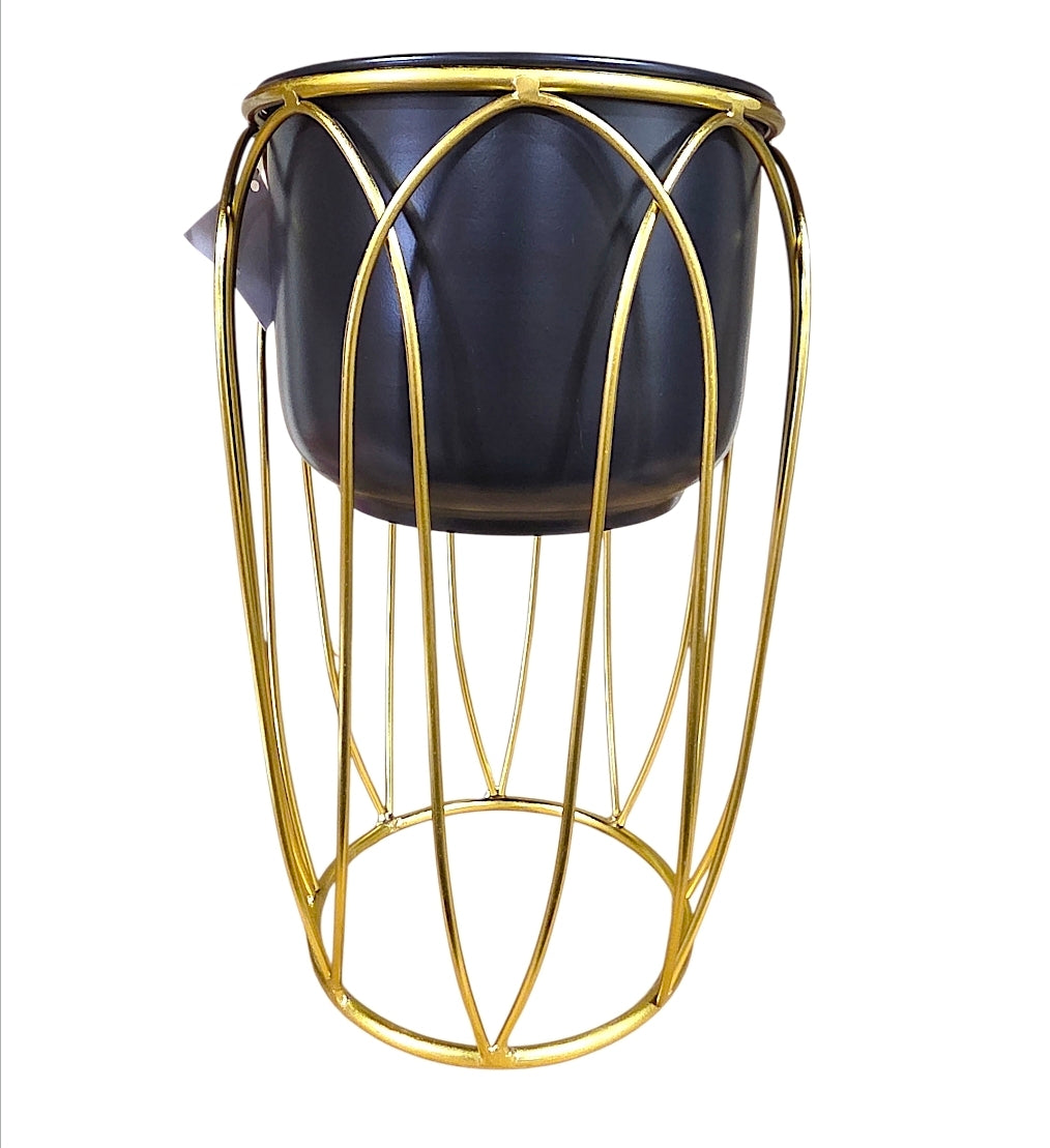 32cm Black/gold Decor Planter