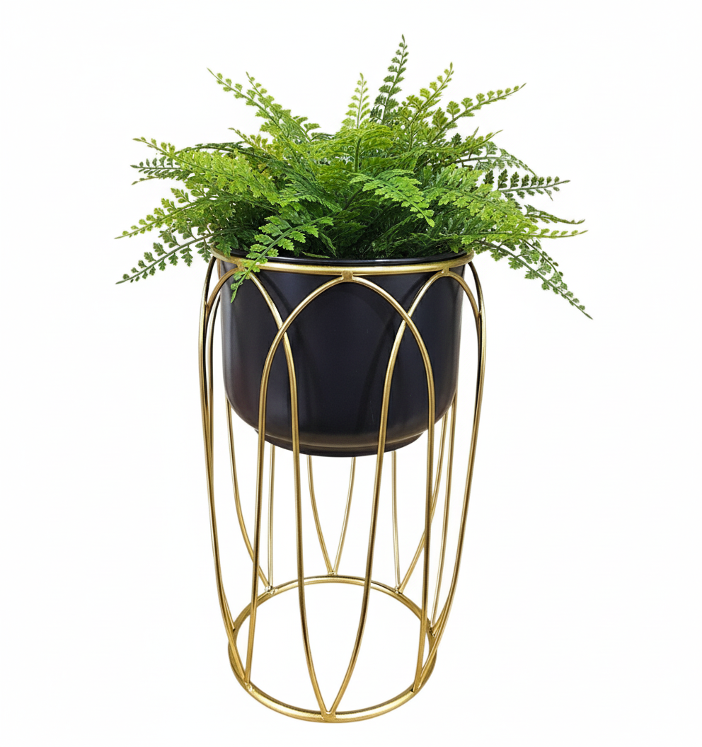 32cm Black/gold Decor Planter