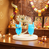 Lord Krishna Hands with Flute Idol Small Big Gold Plated Krishna Ji Hands with Peacock Feather Divine Statue for Car Dashboard Home Decor Griha Pravesh Gift