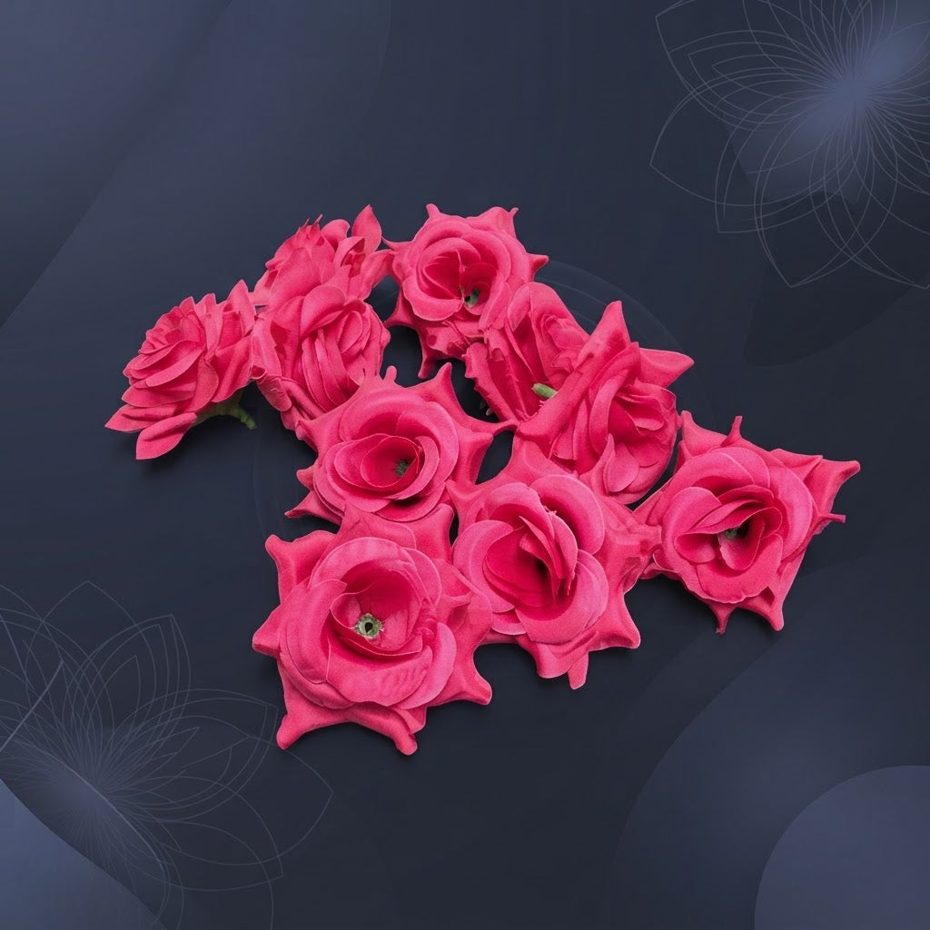 10 Pcs Artificial Star Rose Flower Heads for DIY Crafts & Festive Decor