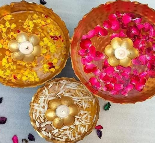 Taj Urli 6-Piece Set - Traditional Indian Metal Bowls for Home Decor & Gifting