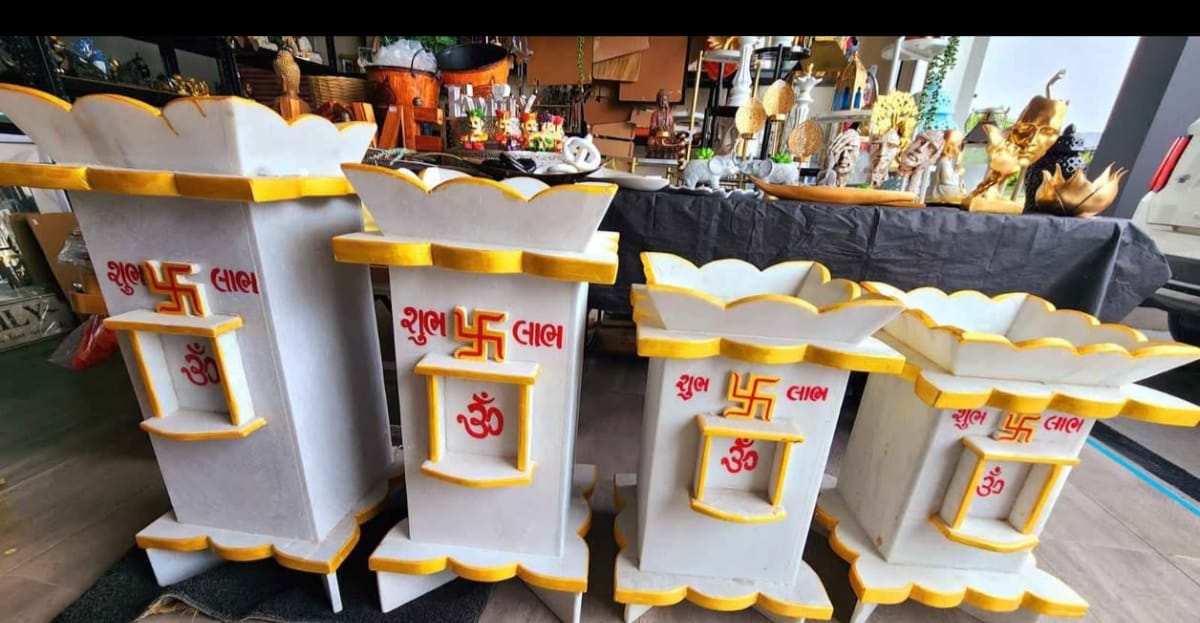 65cm Pure Marble Tulsi Pot Kyara